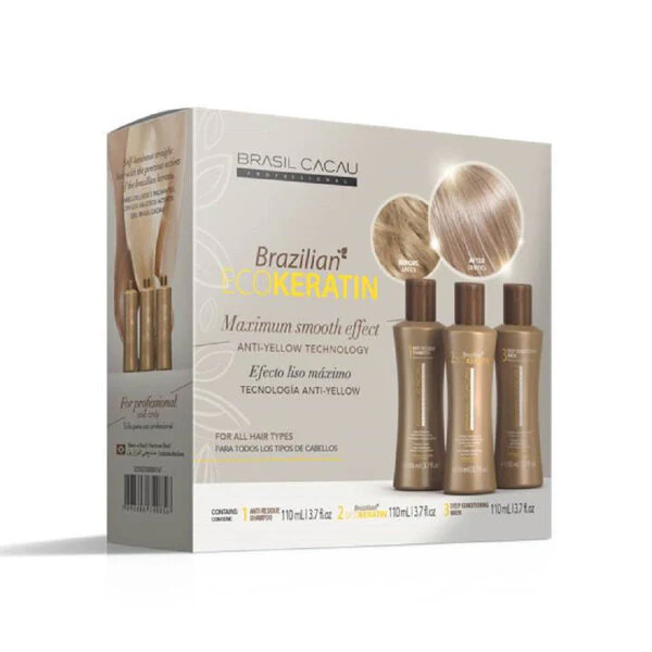 KIT BRASILIAN ECOKERATIN TRAT.  3x110ml