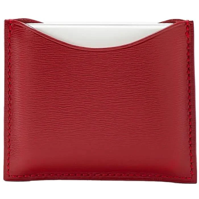La Bouche Rouge Red Leather Compact Case